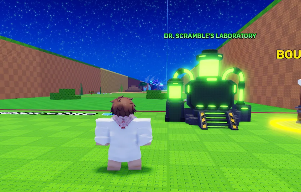 Capture du jeu : le laboratoire de Dr. Scramble dans le lobby