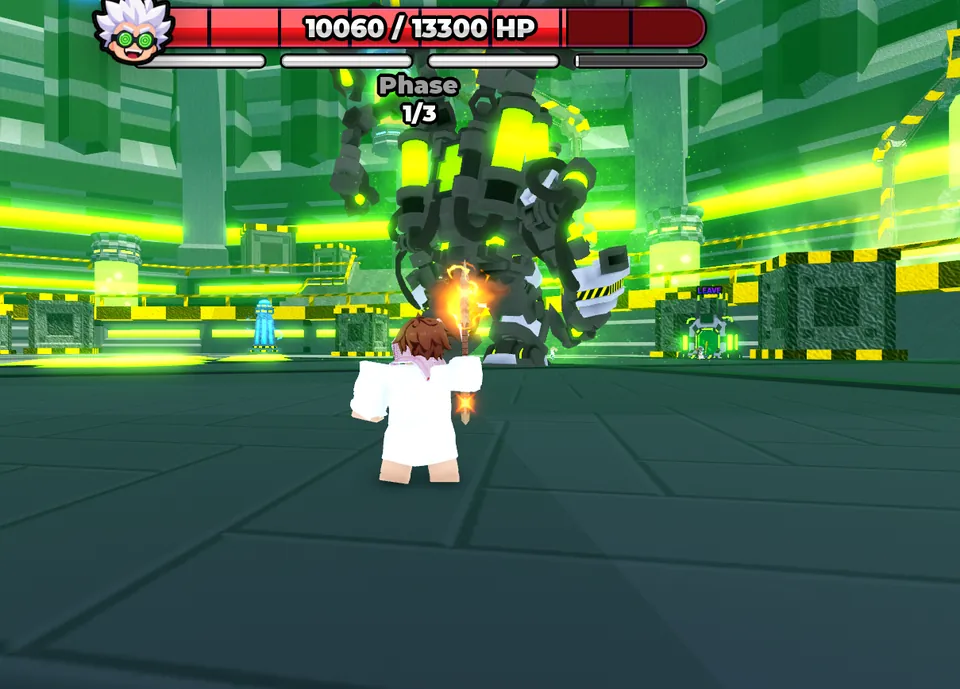 Capture du jeu : le robot, 13 300 PV, phase 1 sur 3